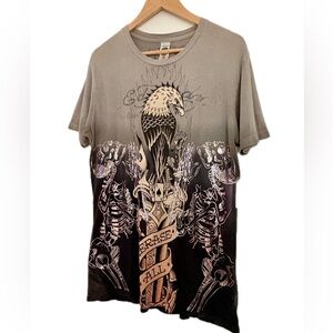 Y2K Ed Hardy Erase All Fears Eagle Vintage Graphic Tee